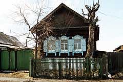typisch sibirisches Holzhaus